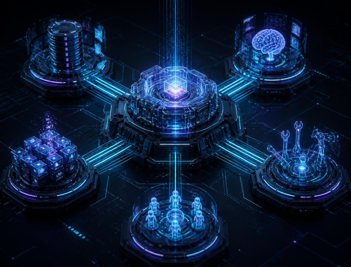 Willson at the center of one connected working layer linking data, memory, tools, and digital workers